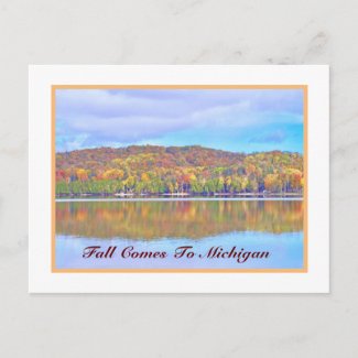 FALL COMES TO MICHIGAN/FALL COLOR REFLECTIONS POSTCARD