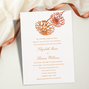 Fall Copper Terracotta Modern Classic Wedding Invitation