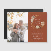 Fall Copper Wedding Save The Date Magnetic Card (Front/Back)