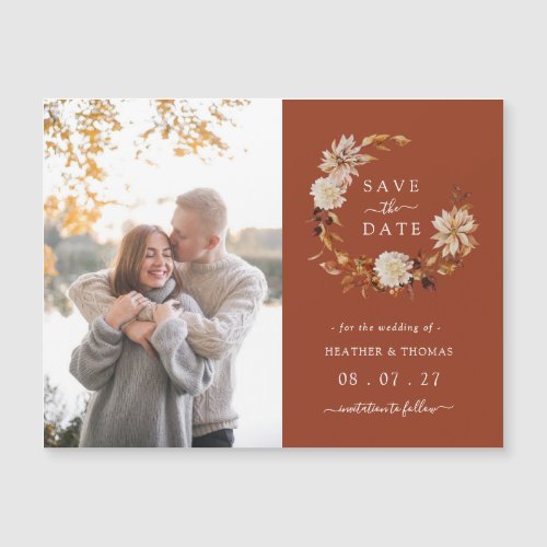 Fall Copper Wedding Save The Date Magnetic Card
