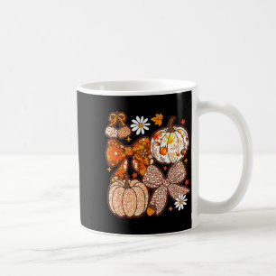 Fall Coquette Bow Fall Pumpkin Thanksgiving Women Coffee Mug