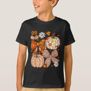 Fall Coquette Bow Fall Pumpkin Thanksgiving Women T-Shirt
