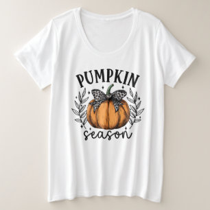 Fall Coquette Pumpkin Season Plus Size T-Shirt