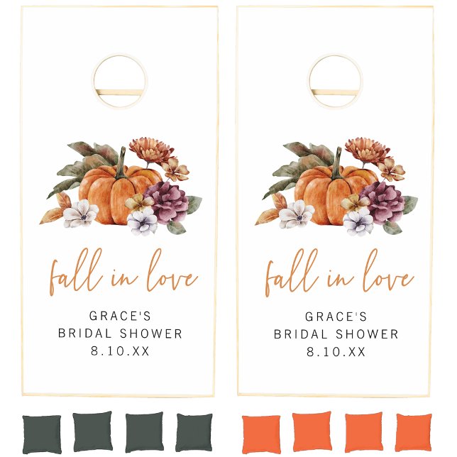 Fall Cornhole Set (Elegant Watercolor Pumpkin Theme Fall Cornhole Set by Painted Paperie
)