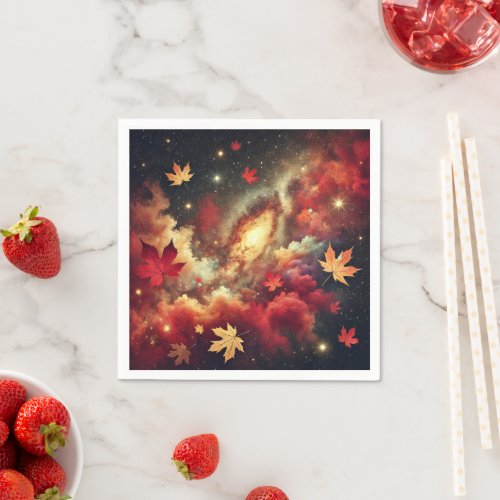 Fall Cosmic Cloudy Nebula Découpage Napkins