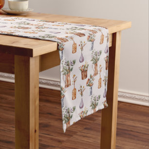 Fall Cottage Farmhouse Thanksgiving Floral Copper Medium Table Runner