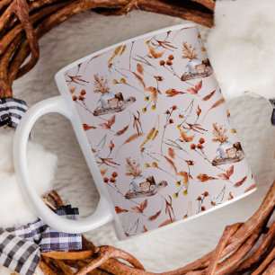 Fall Cottage Farmhouse Thanksgiving Floral Wheat Coffee Mug