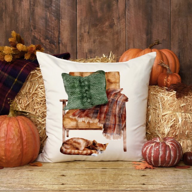 Fall Cottage Orange Brown Pillow Chair Home (Creator Uploaded)
