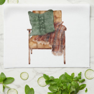 Fall Cottage Orange Brown Pillow Chair Home Kitchen Towel