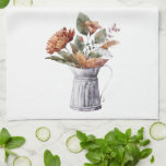 Fall Cottage Taupe Mum Copper Floral Kitchen Towel<br><div class="desc">View our full line of custom home products in our Zazzle store.</div>