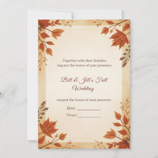 Fall Cottage Wedding Invitation
