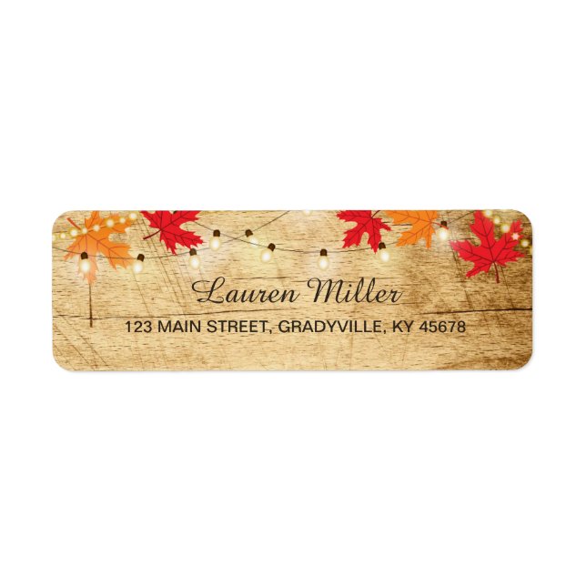 Fall Country Lights address label small size (Front)