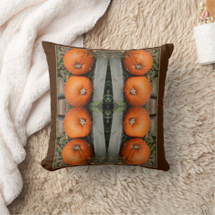 Fall Country Pumpkin Pair Abstract Throw Pillow