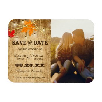 Fall Country Wedding Save The Date With Photo Magnet by LangDesignShop at Zazzle
