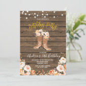 Fall Country Western Boots Birthday party Invitation (Standing Front)