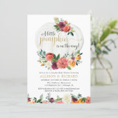 Fall couples baby shower gender neutral pumpkin invitation (Standing Front)