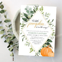 Fall couples baby shower, gender neutral pumpkin invitation