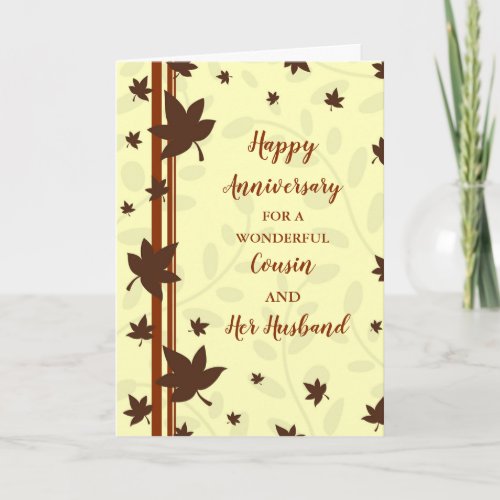 Fall Cousin and Her Husband Anniversary Card