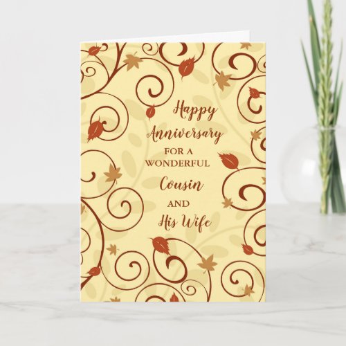 Fall Cousin and His Wife Anniversary Card