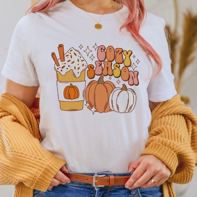Fall Cozy Season Pumpkin Spice Drink and Pumpkins Tri-Blend Shirt (Creator Uploaded)