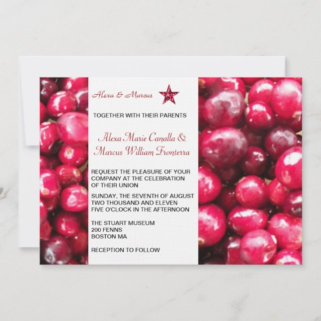 Fall Cranberries Wedding Invitation (Front)