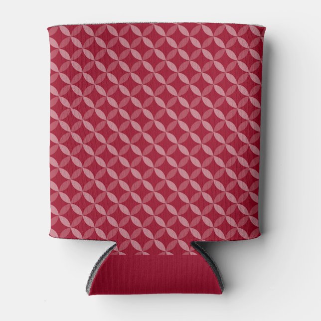 FALL CRANBERRY RED GEOMETRIC PATTERNS CAN COOLER (Front)