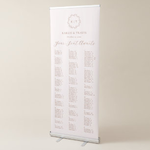 Fall Cream and Terracotta Wedding Seating Chart Retractable Banner