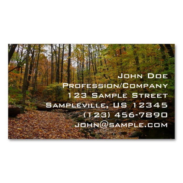 Fall Creek at Laurel Hill State Park Pennsylvania Business Card Magnet (Front)