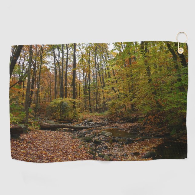 Fall Creek at Laurel Hill State Park Pennsylvania Golf Towel (Horizontal)