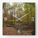 Fall Creek at Laurel Hill State Park Pennsylvania Square Wall Clock