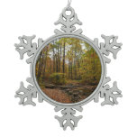 Fall Creek at Laurel Hill State Park Snowflake Pewter Christmas Ornament