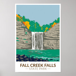 Fall Creek Falls State Park Tennessee Vintage Poster