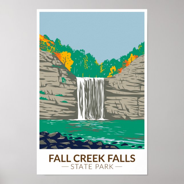 Fall Creek Falls State Park Tennessee Vintage  Poster (Front)