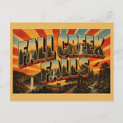 Fall Creek Falls TN Waterfall Gorge Forest Art Postcard