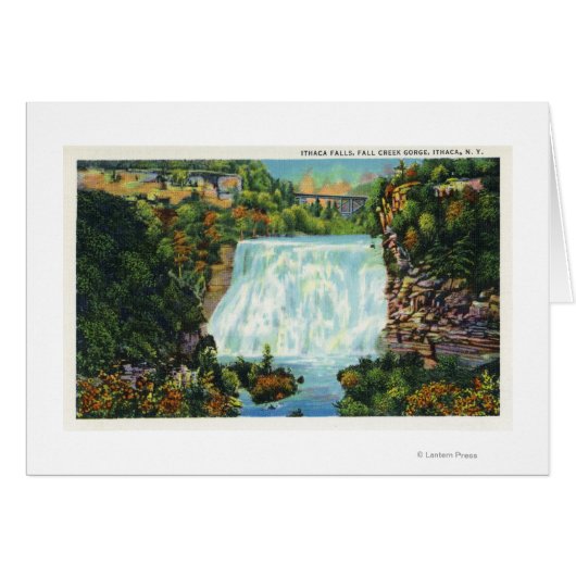 Fall Creek Gorge View, Ithaca Falls Scene Cards (Front Horizontal)