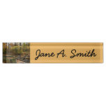 Fall Creek with Reflection at Laurel Hill Park Desk Name Plate