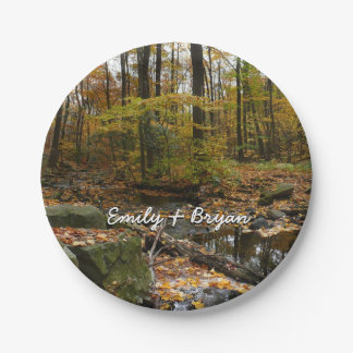 Fall Creek with Reflection at Laurel Hill Park Paper Plates