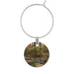 Fall Creek with Reflection at Laurel Hill Park Wine Charm