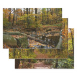 Fall Creek with Reflection at Laurel Hill Park Wrapping Paper Sheets