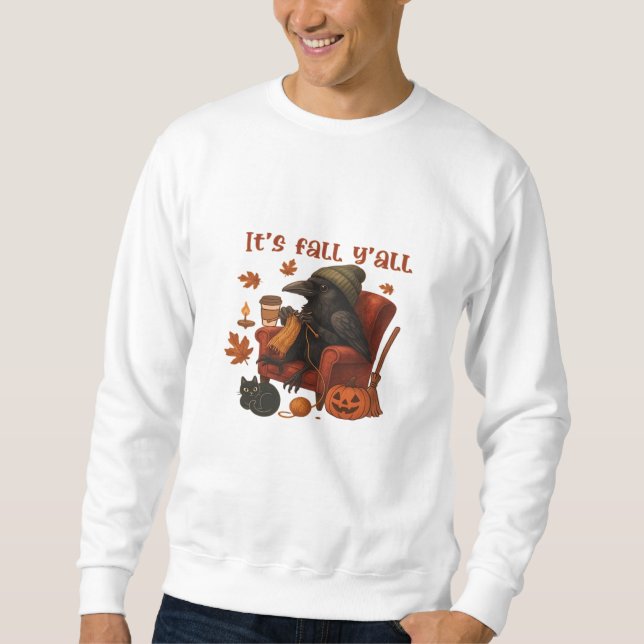 Fall Crow – It’s Fall Y’all Art Sweatshirt (Front)