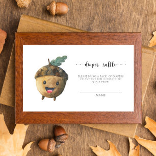 Fall cute acorn - diaper raffle ticket enclosure card