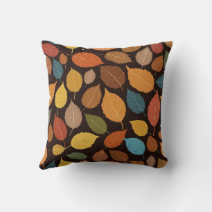 Fall Cute Yellow Brown Watercolor Foliage Autumn Throw Pillow