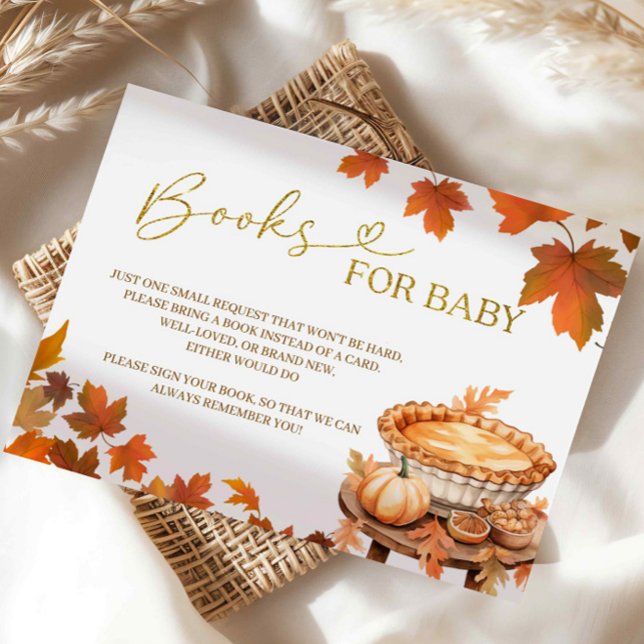 Fall cutie pie baby shower books for baby card (Creator Uploaded)