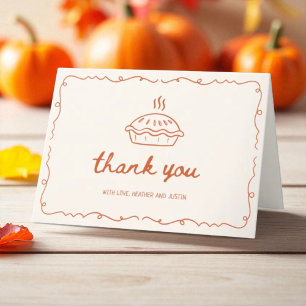 Fall Cutie Pie Baby Shower Folded Thank You Card