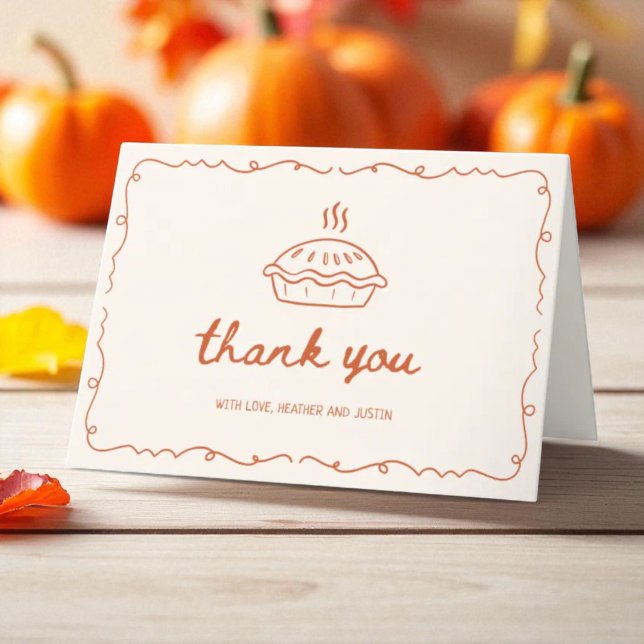 Fall Cutie Pie Baby Shower Folded Thank You Card (Creator Uploaded)