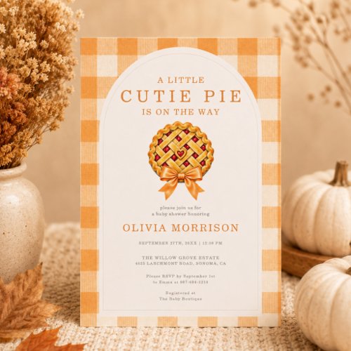 Fall Cutie Pie Terracotta baby shower invitation