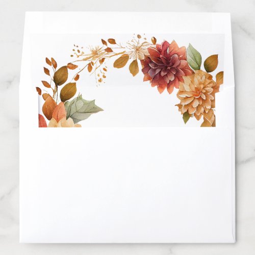 Fall Dahlia Floral Wedding Envelope Liner