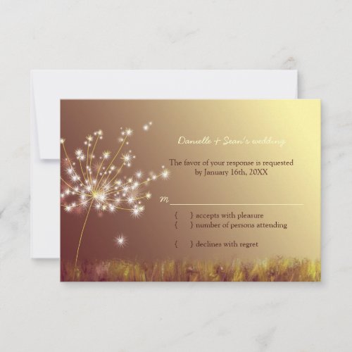 Fall Dandelion Field Wedding RSVP