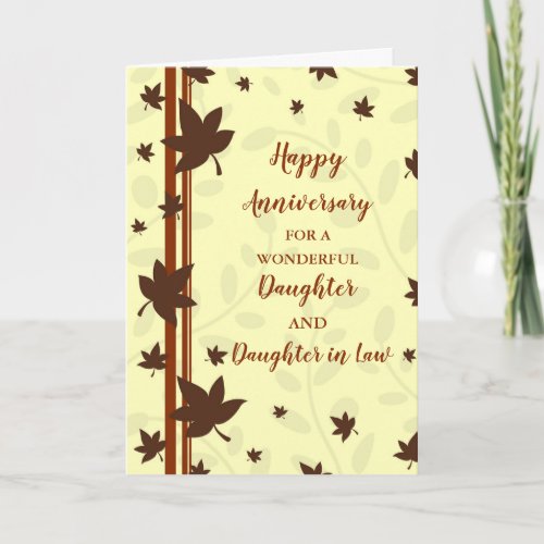 Fall Daughter  Daughter in Law Anniversary Card