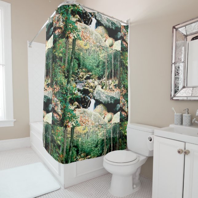 Fall Day Digital Shower Curtain (In Situ)